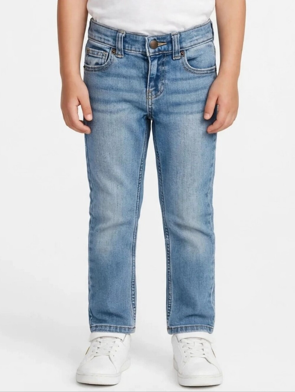 Wonder Nation Straight Jeans for Boys Size 6 Blue Stretch Adjustable Waist Used